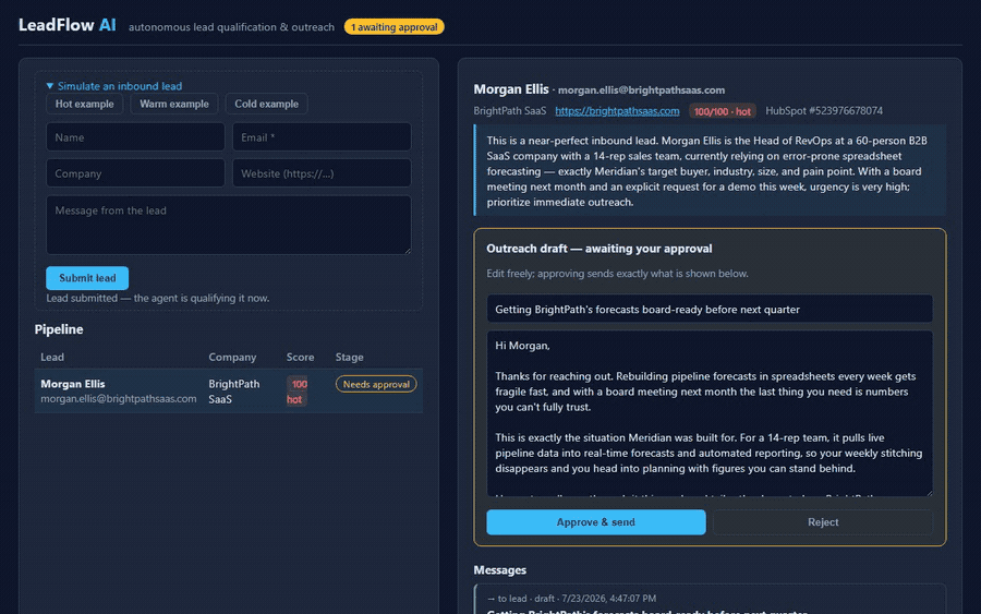 LeadFlow AI screenshot